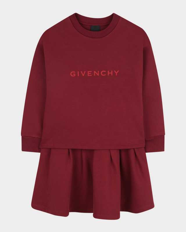 Girl's Fleece Dress with Signature Logo Print, Size 8-14